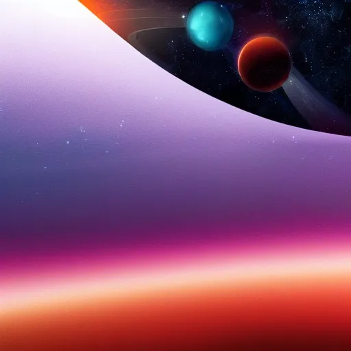 Prompt: a closeup of an alien planets atmosphere in space, digital illustration