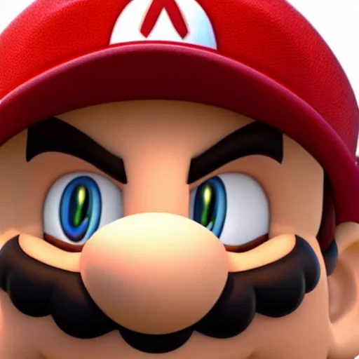 Image similar to extremely zoomed-in photo of Super Mario's face