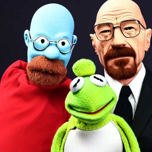 Prompt: Walter white meets the muppets