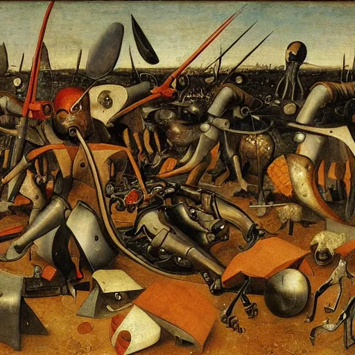 Image similar to cyborgs by pieter bruegel the elder