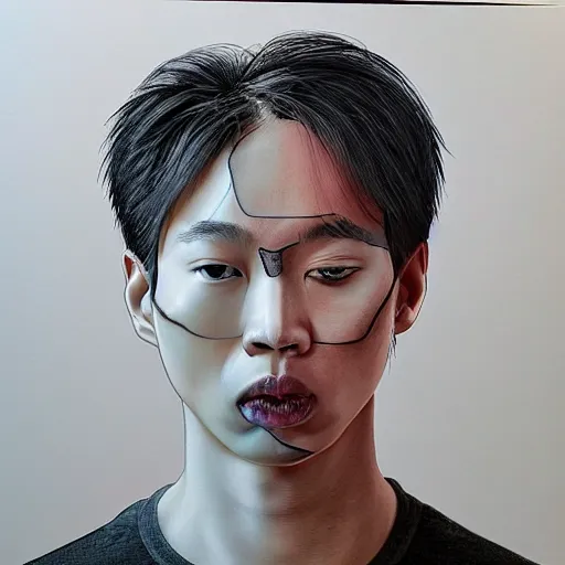 Image similar to 🤑😛🤟 by : art line : joongwon charles jeong, art skin : tjalf sparnaay, art sketching : gottfried helnwein, art colouring : roberto bernardi, art shape : emanuele dascanio art shading : robin eley, art foreground : eloy morales, background : diego fazio, structure : kyle lambert