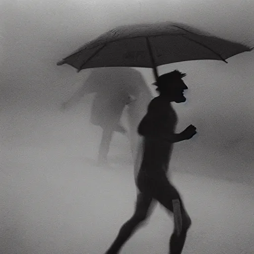 Image similar to «man running from the storm» by Trent Parke, clean, detailed, Magnum photos