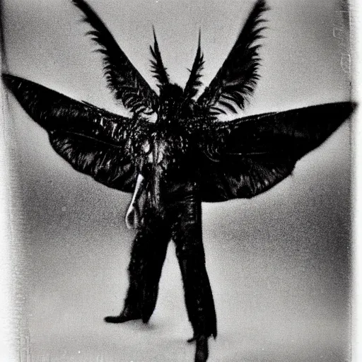 Image similar to real photograph of Mothman, taken on Polaroid