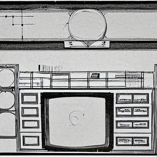 Image similar to ancient blueprint of the chronovisor, a television that takes pictures of the past