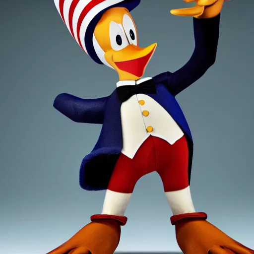 Prompt: Woody Woodpecker as Uncle Sam hyperrealistic studio lighting by Stephen Meisel