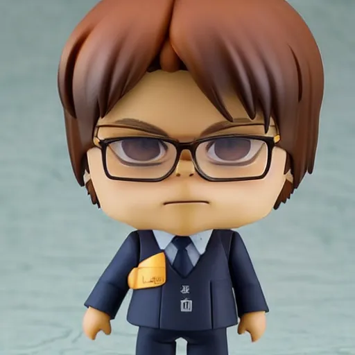 Prompt: dwight schrute as nendoroid, kodak film