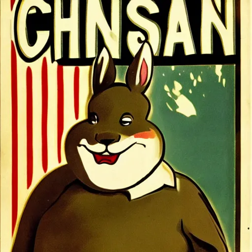 Prompt: 1920's propaganda posters featuring big chungus
