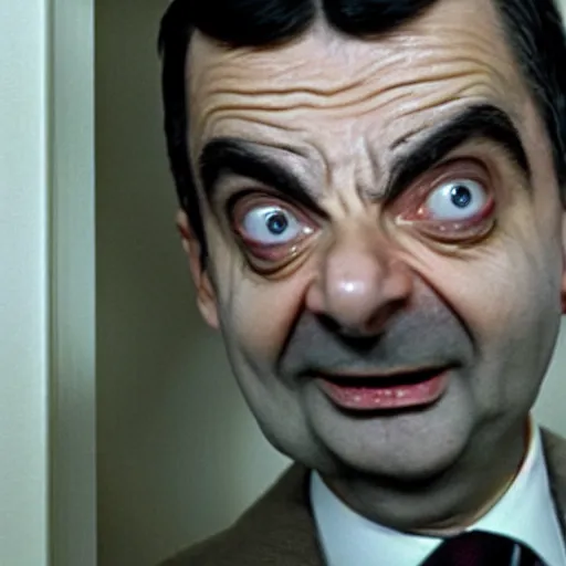 Image similar to mr bean trapped in a white void room