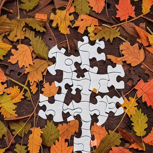 Image similar to tree with jigsaw puzzle leaves