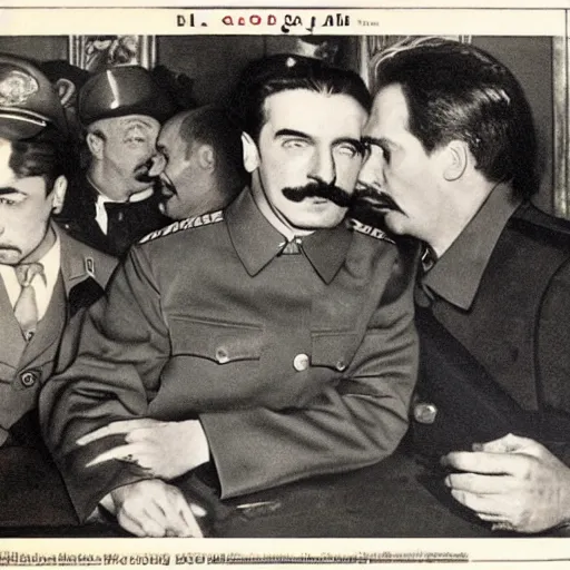 Prompt: Gay-Stalin and Gay-Lenin in gay bar, Very Highly Detailed Realistic photography