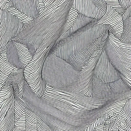 Prompt: a black and white generative line - art drawing. micron, rapidograph, black ink, plotter, procedural code, clean lines, flowing, simple, elegant