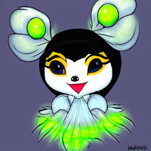 Image similar to bjork as a neopet, a neopet that looks like bjork, png with plain white background