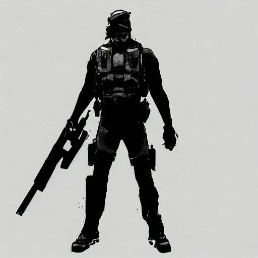 Image similar to sam fisher from splinter cell by yoji shinkawa, concept art