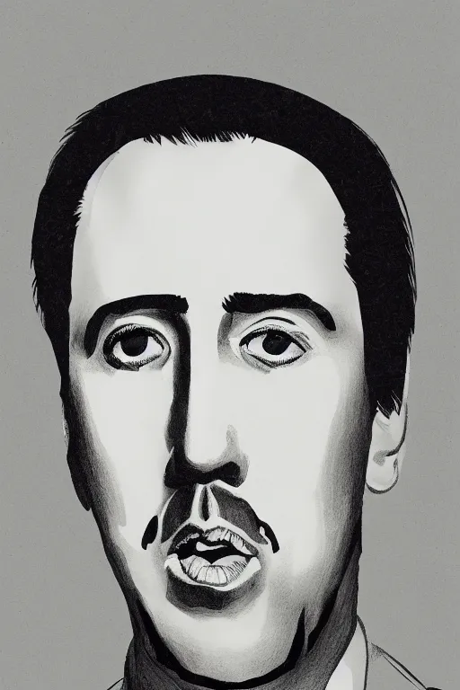 Prompt: Portrait of Nicholas Cage in Ikebana style