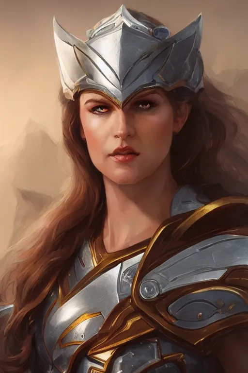 Image similar to amazon valkyrie athena, d & d, fantasy, portrait, highly detailed, headshot, digital painting, trending on artstation, concept art, sharp focus, illustration, art by artgerm and greg rutkowski and magali villeneuve