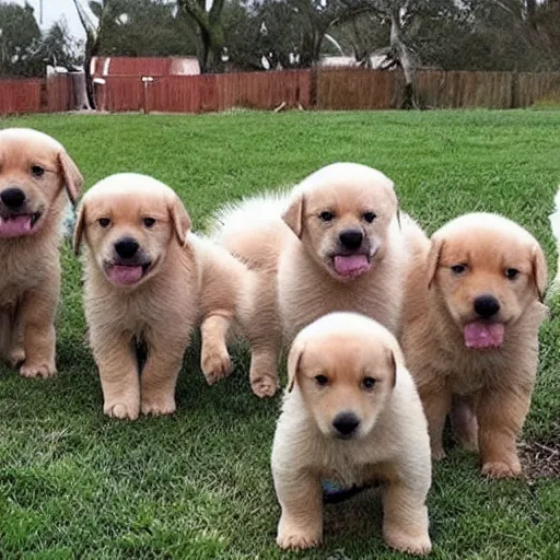 Prompt: a tornado made out of puppies