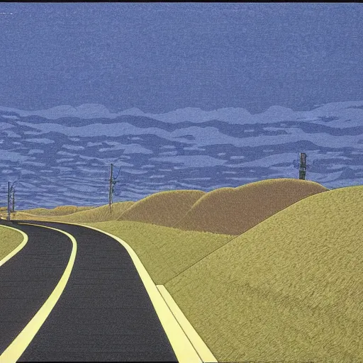 Prompt: The road to nowhere, by Hasui Kawase