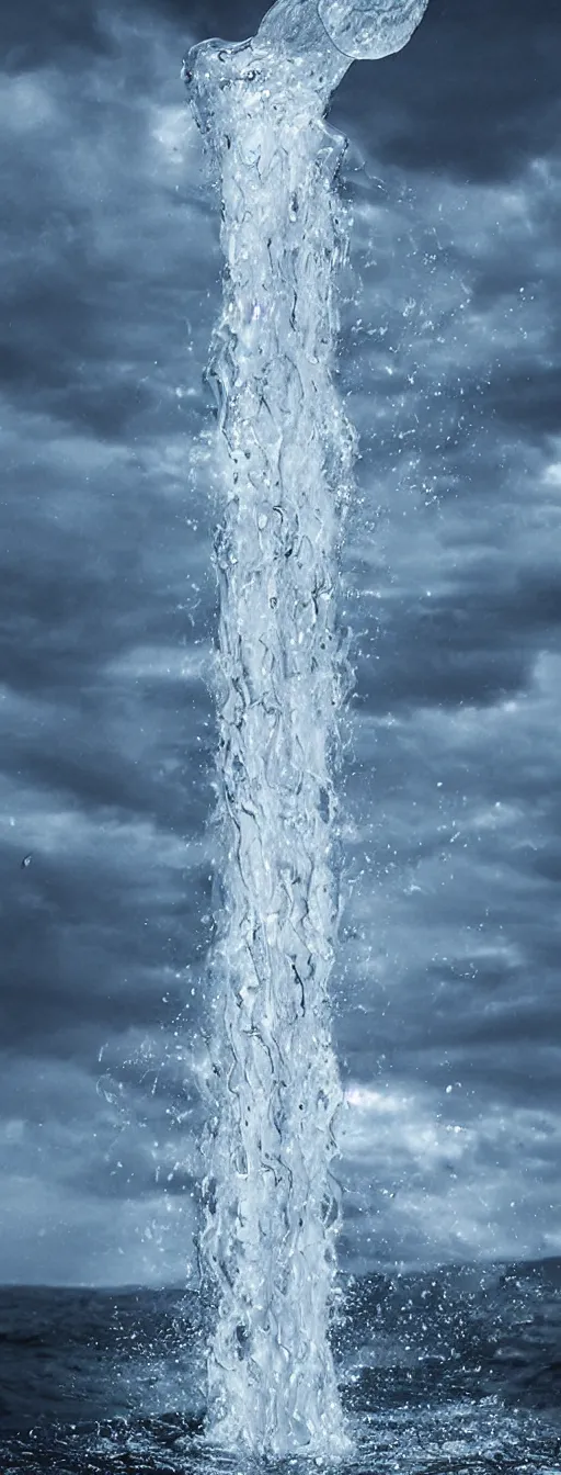 Image similar to water tornado, photorealistic, highly detailed, sharp focus