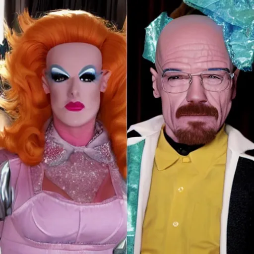 Prompt: walter white as a drag queen