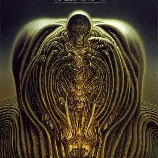 Prompt: meshuggah album cover by H. r. Giger, Moebius, Beksinski