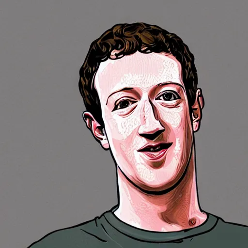 Image similar to mark zuckerberg pealing off his skin with him own hands to reveal the horrid thing underneath, drawn by a child