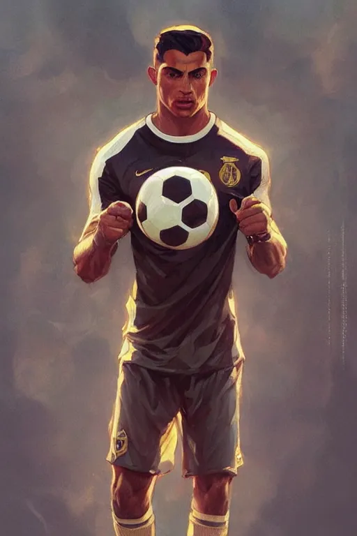 male cottagecore ronaldo holding a soccer ball, | Stable Diffusion ...