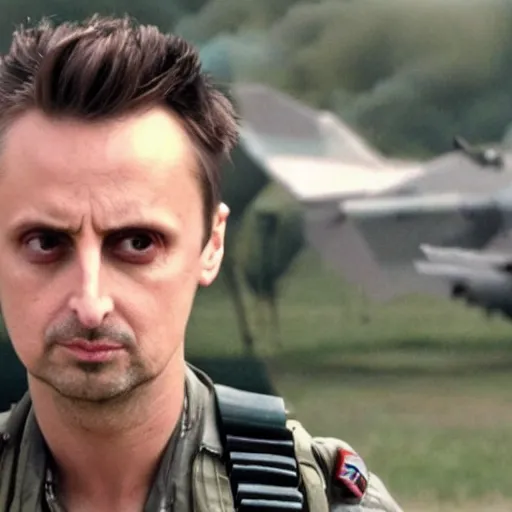 Prompt: Matt Bellamy starring in saving private Ryan