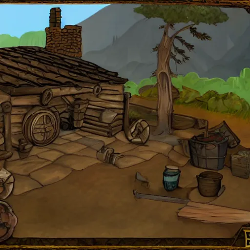 Prompt: blacksmith shop after orc raid