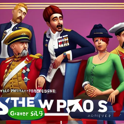 Prompt: The Sims 4: Franco-Prussian War, video game cover