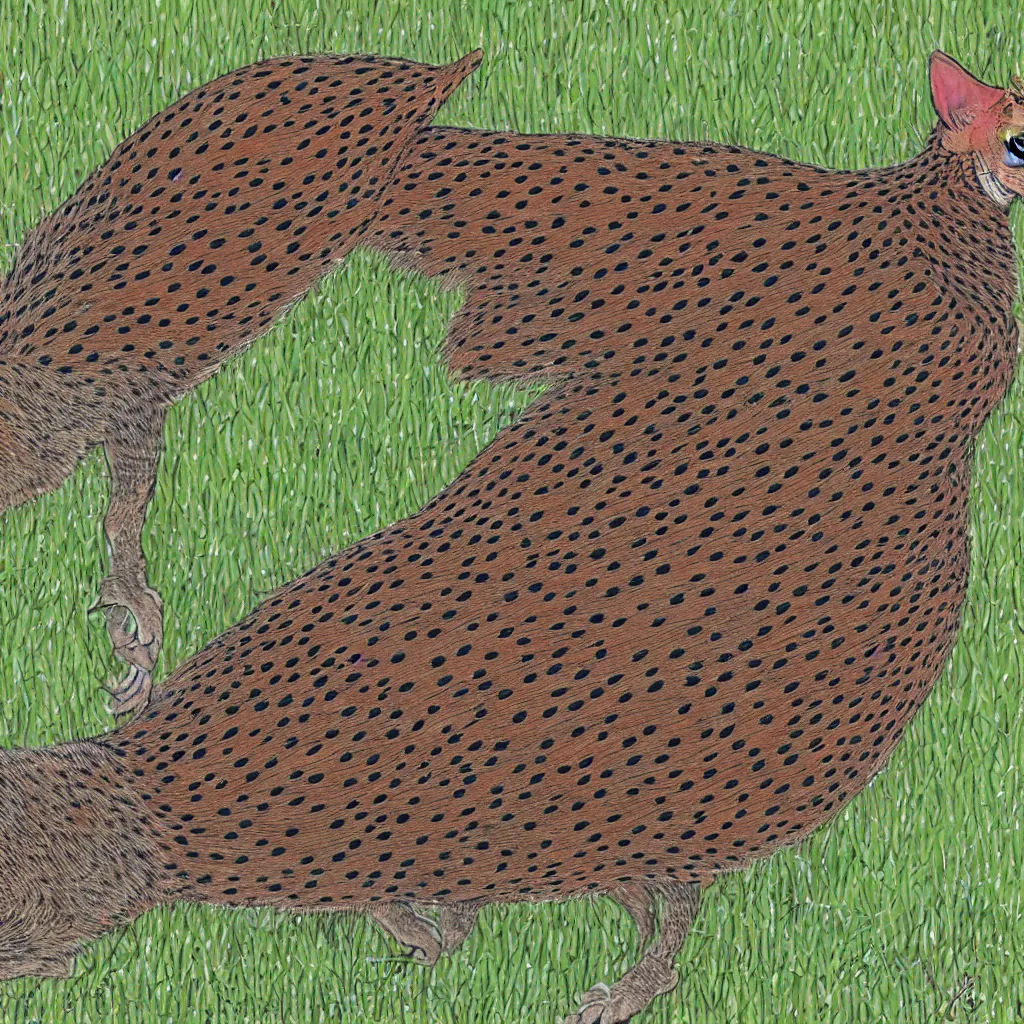 Prompt: cat-pheasant