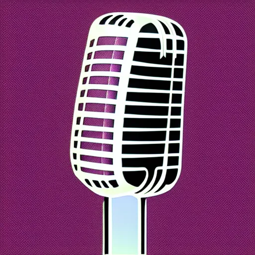 Image similar to iconic vector logo illustration of a microphone line art, bold