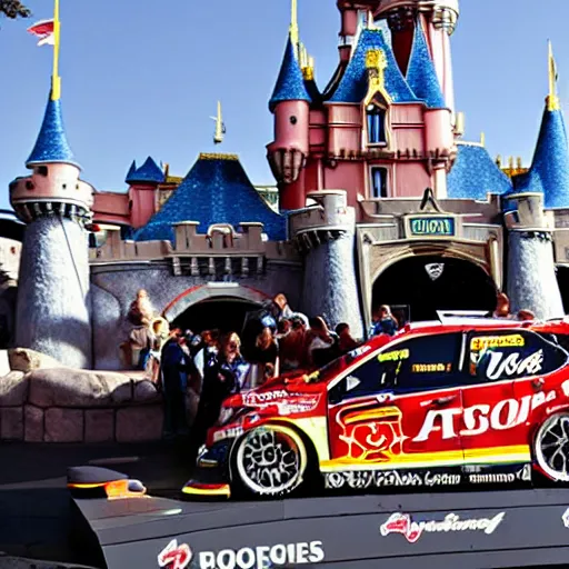 Image similar to sebastien loeb driving in disneyland