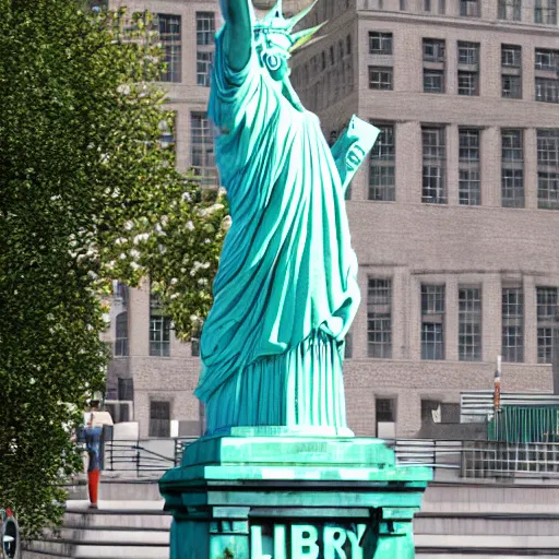 Image similar to picture of the liberty statue, ultra-realistic graphics