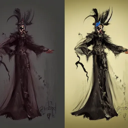 Image similar to dark character design inspired by venice carnival, concept art, smooth