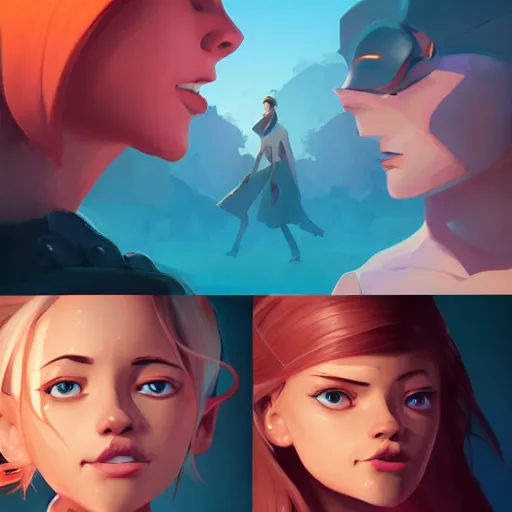 Image similar to face icon stylized minimalist 3 do interactive multiplayer, loftis, cory behance hd by jesper ejsing, by rhads, makoto shinkai and lois van baarle, ilya kuvshinov, rossdraws global illumination