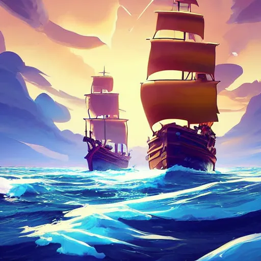 Image similar to painting treasure on sea of thieves game smooth median photoshop filter cutout vector, behance hd by jesper ejsing, by rhads, makoto shinkai and lois van baarle, ilya kuvshinov, rossdraws global illumination