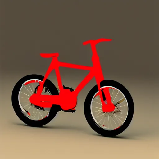 Image similar to humanoid on simple red bicycle artstation not detailed unreal