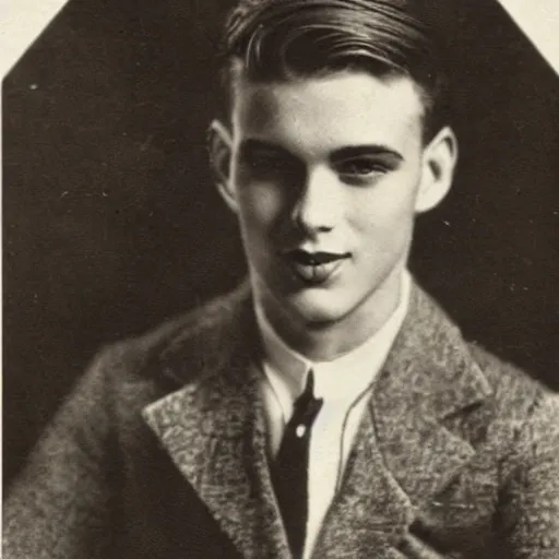 Prompt: a moderately handsome rebellious hot young guy, 1 9 2 8 photo