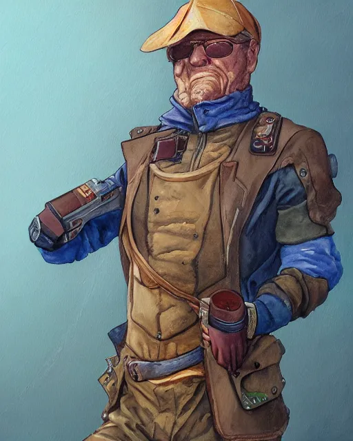 Image similar to a oil / watercolor painting full body character portrait of a bullet artificer in the style of moebius in the style of leonard boyarsky trending on artstation deviantart pinterest detailed realistic hd 8 k high resolution