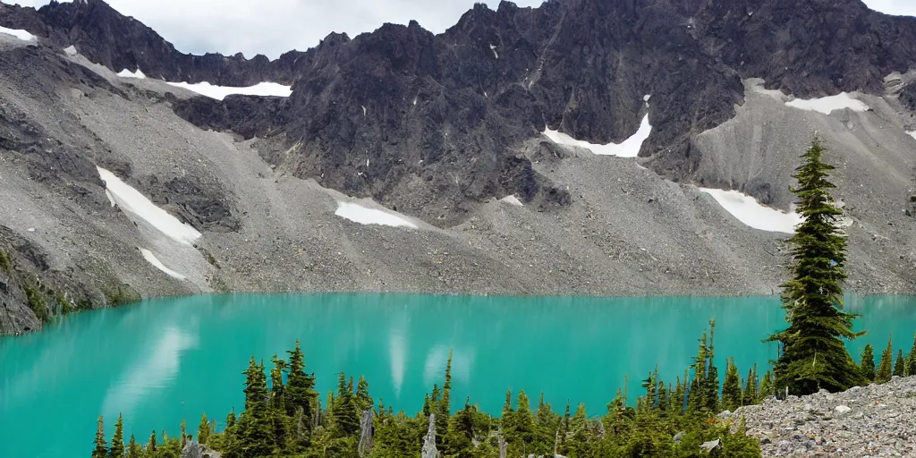 Prompt: glacial lake, washington state