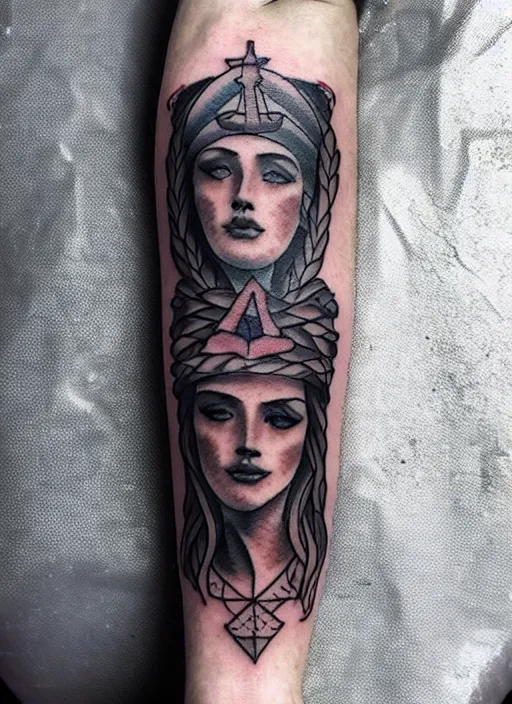 Image similar to traditional sailor tattoo design by greg rutkowski