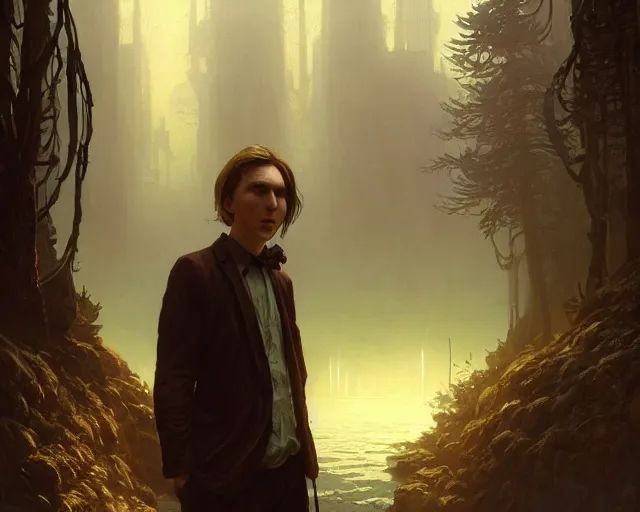 Image similar to highly detailed portrait of paul dano as a fantasy goblin, in gta v, stephen bliss, unreal engine, fantasy art by greg rutkowski, loish, rhads, ferdinand knab, makoto shinkai and lois van baarle, ilya kuvshinov, rossdraws, tom bagshaw, global illumination, radiant light, detailed and intricate environment