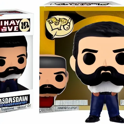 Prompt: saddam hussein funko pop