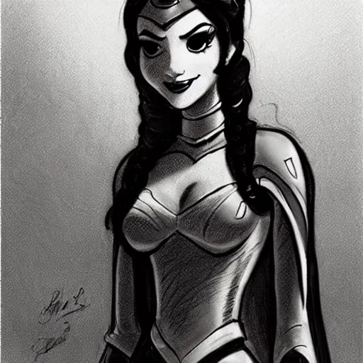 Image similar to milt kahl sketch of victoria justice as princess padme in star wars episode 3