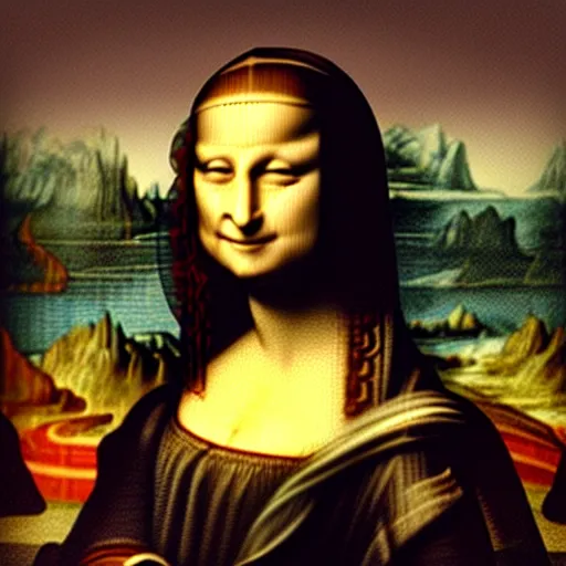 Prompt: photograph of the women from mona lisa reimagined as a real person