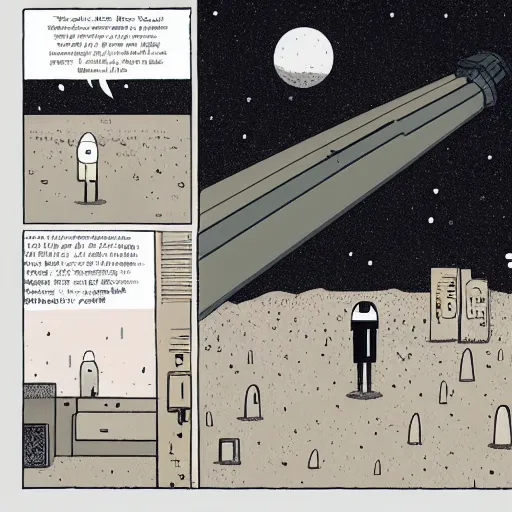 Image similar to Liminal space in outer space by Adrian Tomine