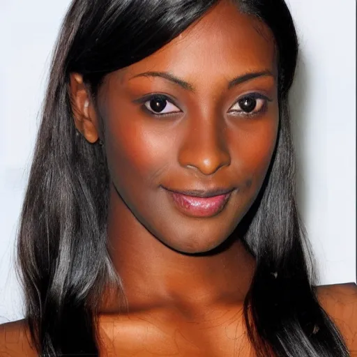 Image similar to feminine looking, darker skin by one tone, attractive neck, dimples