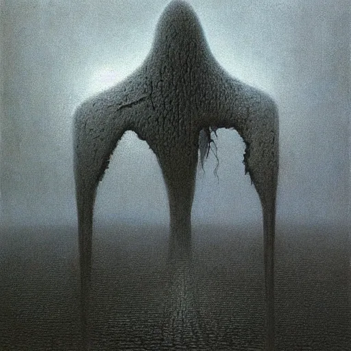 Image similar to a surrealist painting by zdzislaw beksinski, cgsociety, pop surrealism, surrealist, dystopian art, cosmic horror