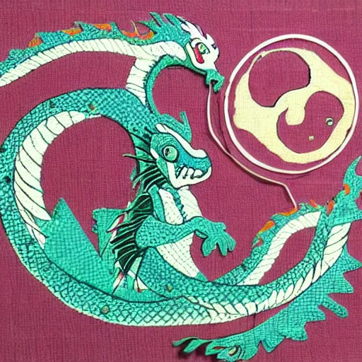 Image similar to dragon with a needle and thread