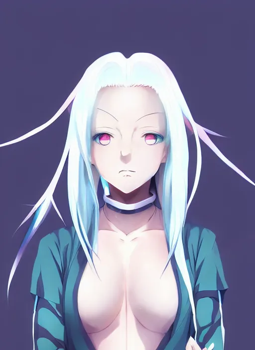 Image similar to cell shaded beautiful anime girl with white hair, full body | | anime key visual, official media, illustrated by wlop, moebius, studio ghibli, trending on pixiv, beautiful, clean linework, extreme detail